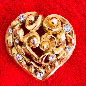 CHRISTIAN LACROIX VINTAGE HEART PIN BROOCH